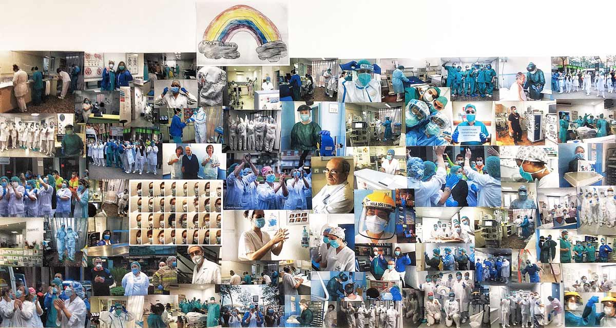 El mosaic d’imatges de l’exposició “Ens en sortirem”